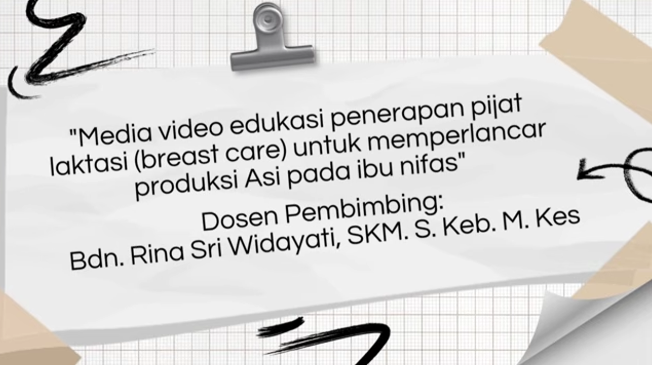 Media edukasi penerapan pijat laktasi untuk memperlancar produksi ASI
